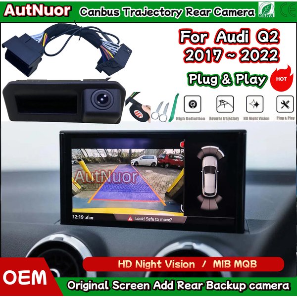 Caméra de recul arrière HD Plug and Play, pour Audi Q2 SQ2 2017 2018 2019 2020 2021 2022 MIB2, poignée de hayon de voiture