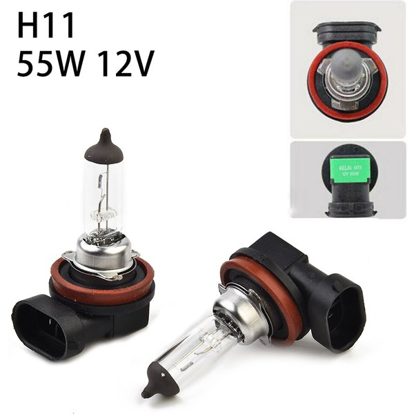 Ampoule halogène de voiture H11, lumière de sauna, feux de illeur automatiques, ampoules de conduite, antibrouillard, 55W, 12V, ampoule de remplacement, 2 pièces
