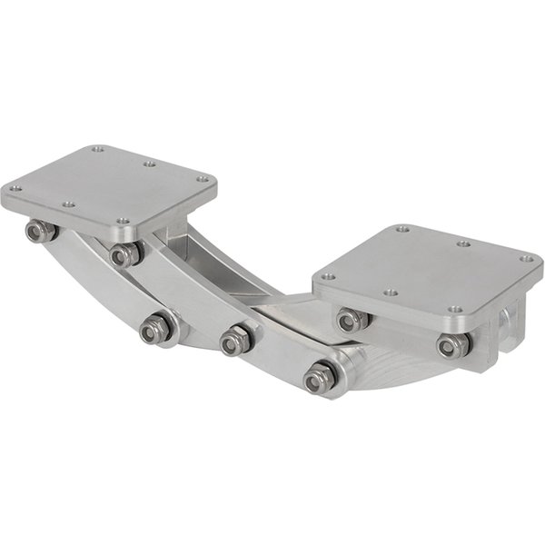 Adjustable 90° Degree Hidden Scissor Hinge Base Bracket Aluminum SS Hardware Mount with Screws Washers Nuts Nylon Shaft Bushings