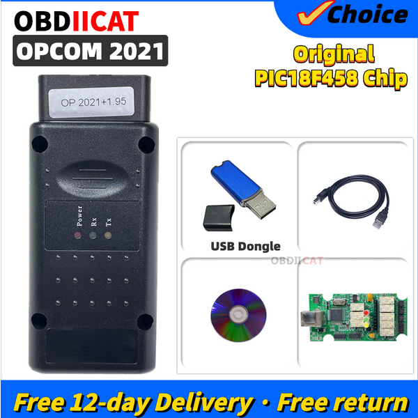 OPCOM – Diagnostic de voiture OP COM 2021 OBD2, pour Op-el OP-COM 2021 Pic18F458 FTDI FT232RQ, puce CAN BUS, outil automobile pour voitures jusqu'à 2021