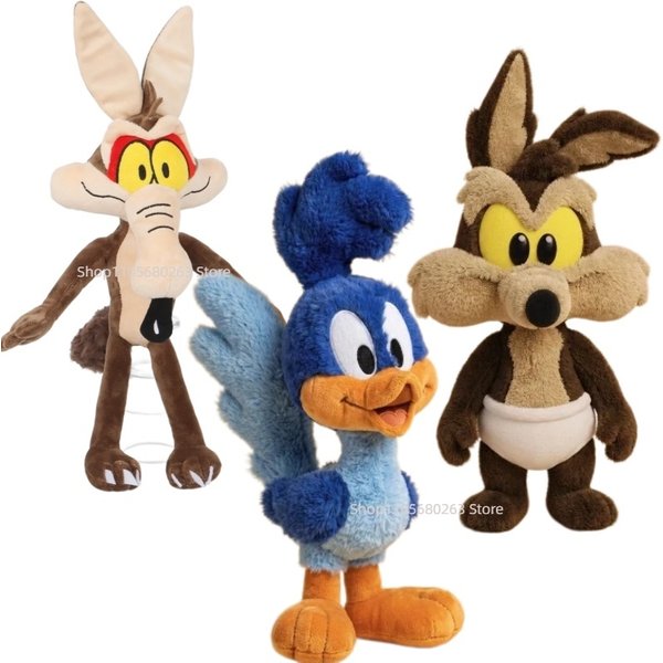 Neues 40cm großes Plüschtier „Coyote Wile E“, niedliches 40cm großes Plüschtier „The Cunning Brown Wolf“, Anime-Zubehör, Cartoon-Puppe, Geschenk.