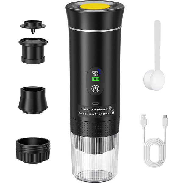 Kabellose Elektrische Tragbare Espresso-Kaffeemaschine für Auto & Zuhause Camping Kaffeemaschine 3-in-1 Kapsel- und Pulver-Reisekaffeemaschine