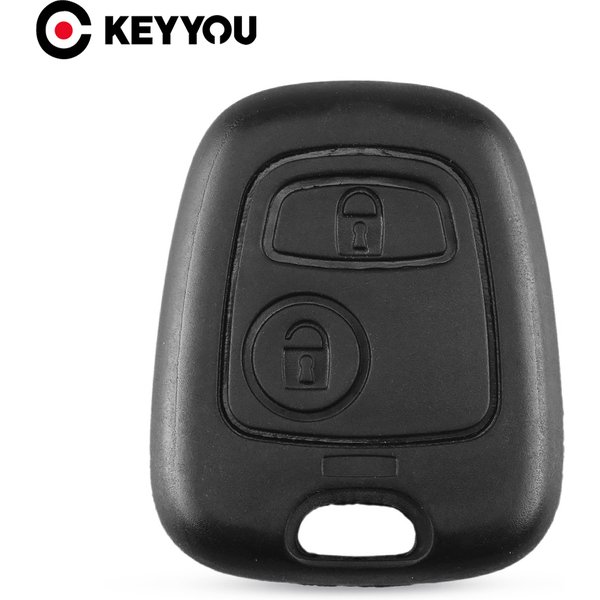 KEYYOU 2 Buttons Remote Car Key Shell Fob Key Case Cover No Blade for Peugeot 106 107 206 207 306 307 406 407 For Citroen C1 C4