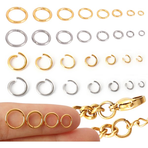 Anneaux de saut ouverts en acier inoxydable, connecteurs d'anneaux fendus pour bricolage, fournitures de fabrication de bijoux, accessoires, vente en gros, 100 à 200 pièces/lot