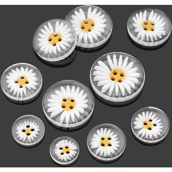20Pcs Resin Buttons Daisy Hand Sewing Buttons Craft Buttons for Sewing DIY Crafts Clothes 11.5-30MM