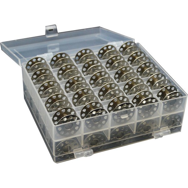 50 stücke Nähmaschine Leere Spulen Kunststoff Metall Spulen Set Gewinde Organizer Box Für Haushalt Nähen Kit DIY Nähen Zubehör