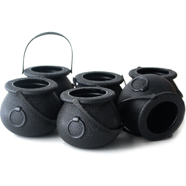 12pcs Halloween Candy Bucket Cauldron Holder Jar Witch Handheld Candy Pot Kid Toy Trick Or Treat Halloween Party Decoration Prop