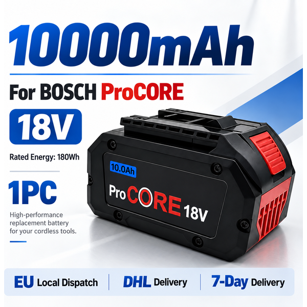 Für BOSCH ProCORE 18V 6000mAh / 10000mAh kompatible Ersatz-Akku für Elektrowerkzeuge von Drittanbietern, 1PC–4PC Optionen für Akku und Ladegerät
