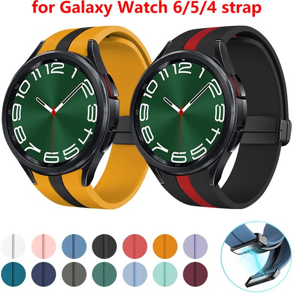 Silicone Strap for Samsung Galaxy Watch 6 Classic 43mm 47mm Watch 6 40mm 44mm Magnetic Buckle Band For Watch 4/5/5 Pro 44mm 40mm
