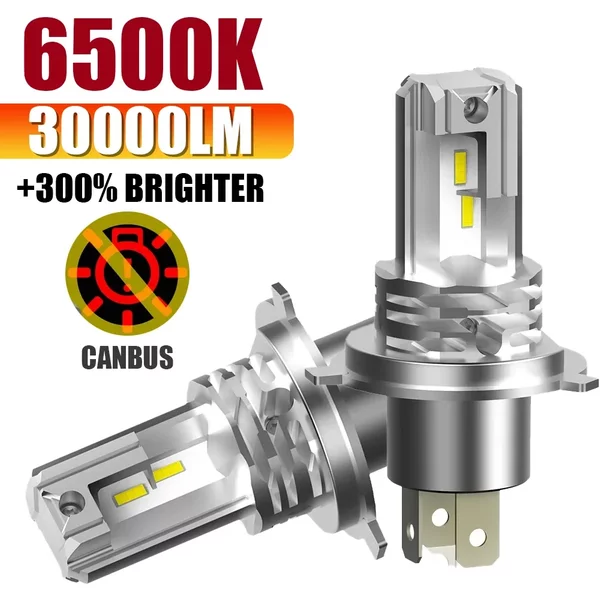 Ampoules de phare LED XTG X89 (2 pièces) H4 H7 9003 30000LM CSP Canbus sans ventilateur, faisceau Hi/Lo, pour voiture, moto, lampe automobile 12V 24V ultra-lumineuse