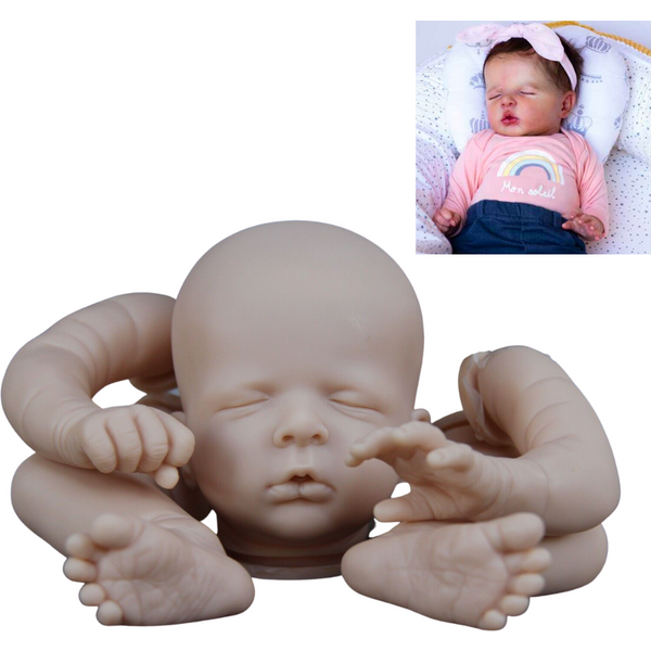 Kit de poupée Reborn non peinte de 20 pouces, moule de poupée nouveau-né inachevé Luisa, pièces de poupée à monter soi-même avec corps en tissu