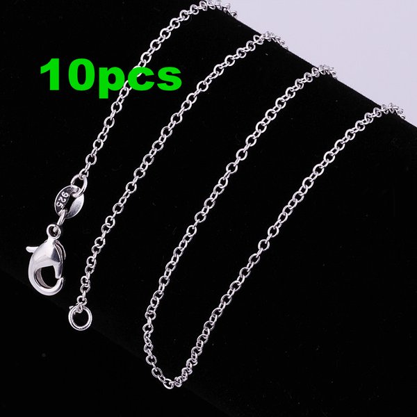 10pcs/Lot 925 Sterling Silver Circle Chain Necklace for Women 45-60CM Fashion Party Wedding Jewelry Christmas Gifts Pendant