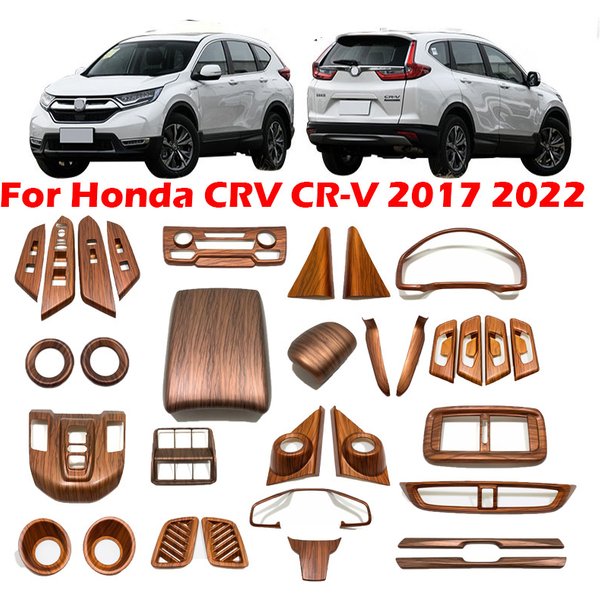 Für Honda CRV CR-V 2017 2018 2019 2020 2021 2022 Pfirsichholz Interieur Zubehör Dekorationsabdeckung Fensterschalter Getriebepanel-Abdeckung