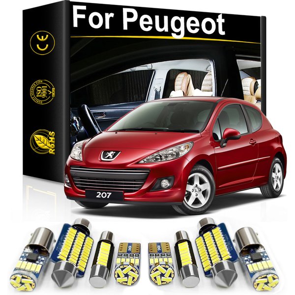 For Peugeot 207 307 308 208 206 106 107 108 1007 301 306 406 407 408 508 607 SW CC RCZ Accessories Interior LED Light Canbus