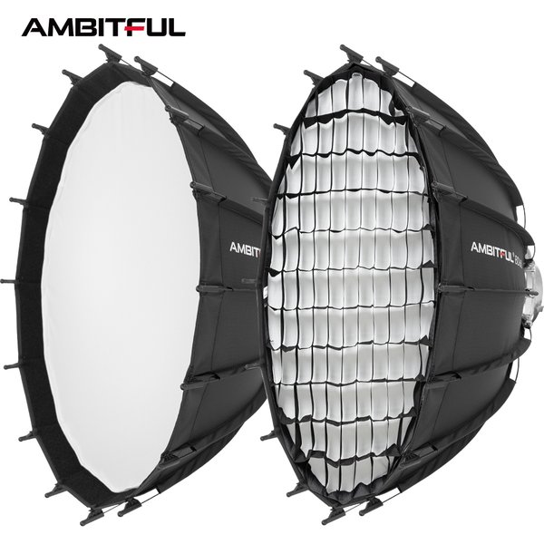Ambitful 80cm BD80 Studio Silber Weitwinkel Beauty Dish mit Wabengitter und Bowens-Halterung für Godox SK400II QT600II SL200II VL300