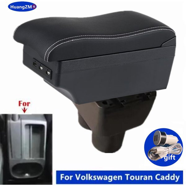 Car Armrest Box For Volkswagen VW Touran Caddy Central Storage Box USB Port Interior Dedicated Retrofit Car Accessories