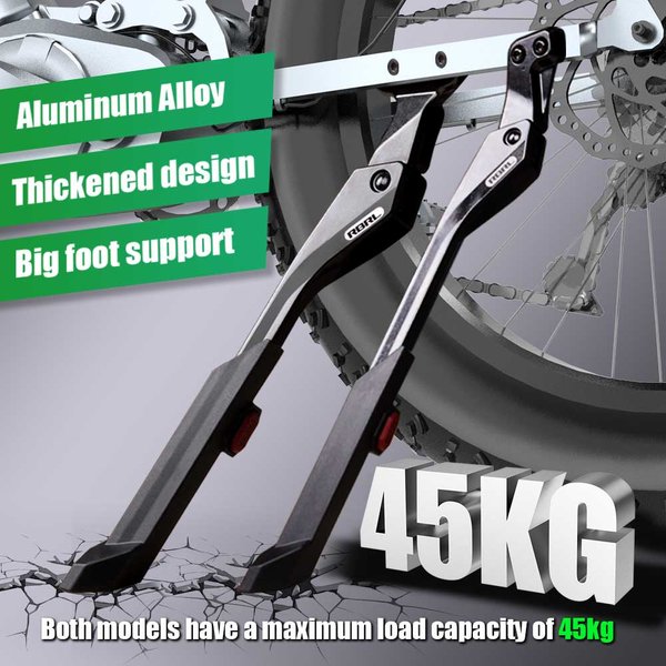 RBRL Fahrradständer, verstellbarer MTB-Fahrradständer, Aluminiumlegierung, verdickter Fahrrad-Seitenstützständer für 24–29 Zoll Rennrad-Elektrofahrrad