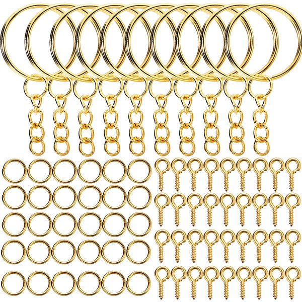 Porte-clés anneaux de saut ouverts, épingles à œil, Kits d'accessoires pour la fabrication de bijoux, porte-clés en résine époxy, pendentifs, 110 pièces