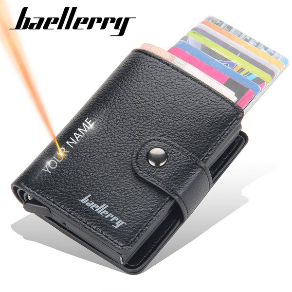 Baellerry nouveau porte - cartes RFID court portefeuille pour hommes nom gravé marque portefeuille pour hommes de luxe petit portefeuille POP - up pour hommes