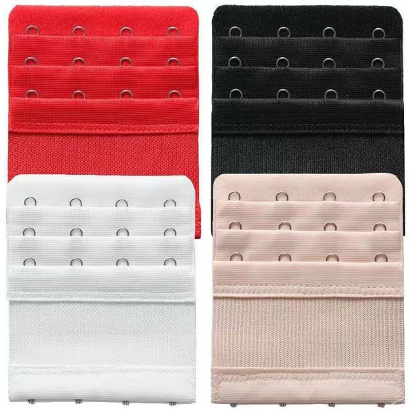 Extension de soutien-gorge élastique pour femmes, 3 pièces, quatre rangées de trois boutons, sangle d'extension, crochet, Clip, boucle réglable, intime