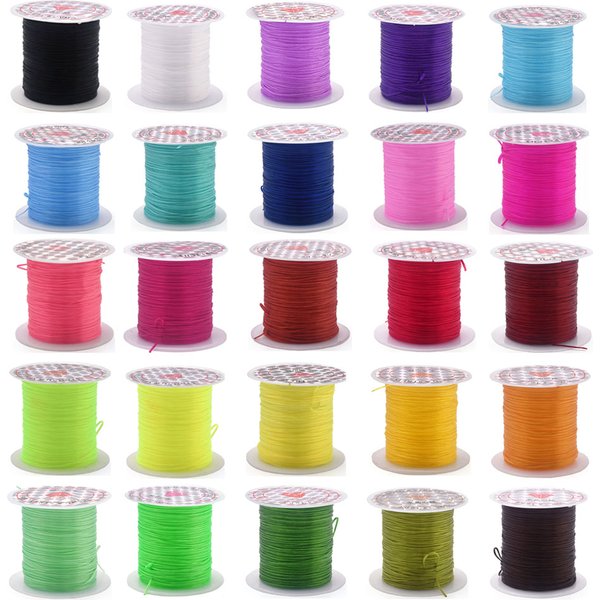 1mm Flat Elastic Crystal Beading Cord for Bracelets Stretch Thread String DIY Necklace Jewelry Making Cords Line