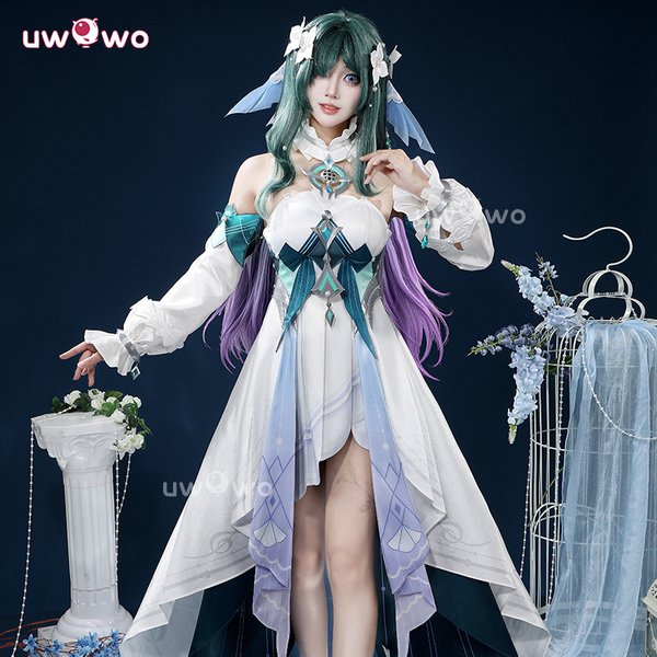 UWOWO Vodyanitsa Cosplay Kollaborationsserie: Spiel Genshin Impact Vodyanitsa Cosplay Kostüm Snezhnaya Vodyanitsa Halloween-Kostüm