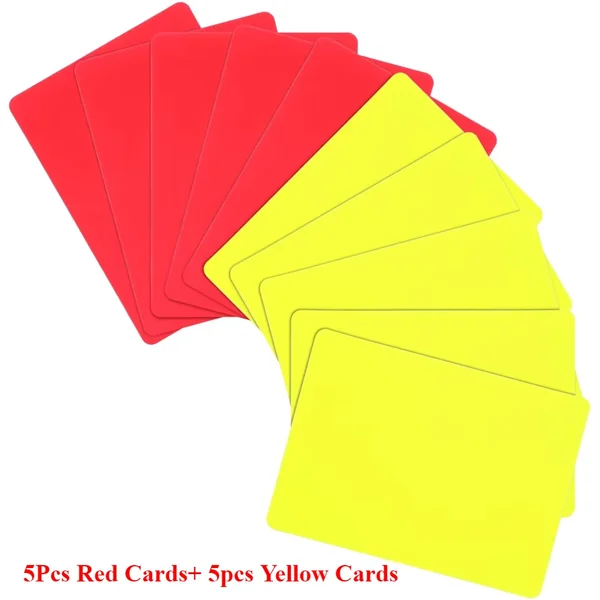 10-teiliges Schiedsrichterkarten-Set, rot, gelb, Richterkarten, Fußball, Fußball, Standardkarte, Punkteblätter, Notebook, Richterkarten, Zubehör