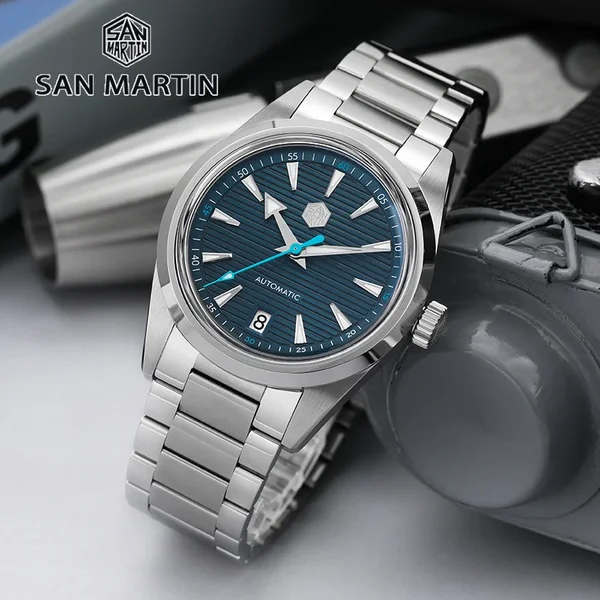 San Martin SN0113W V3 Montre pour homme Mouvement ST2130 Saphir BGW9 Lumineux Étanche Luxe 38mm Montres mécaniques automatiques
