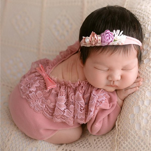 Ylsteed Neugeborenen Spitze Strampler Baby Mädchen Fotografie Requisiten Neugeborenen Shooting Outfits