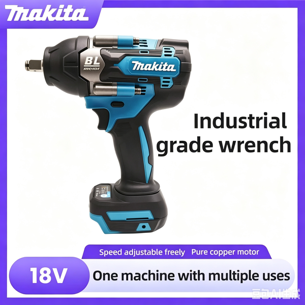 Makita DTW700 Akku-Bürstenloser Elektroschrauber, Wiederaufladbarer Bohrschrauber, 18V Akku und Ladegerät, Holzfräser