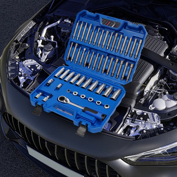 50PCS Stoßdämpfer Werkzeug Set Auto Stoßdämpfer Mutter Spline Schlüssel Adapter Demontage Entfernung Werkzeug für Home Auto Reparatur Shop