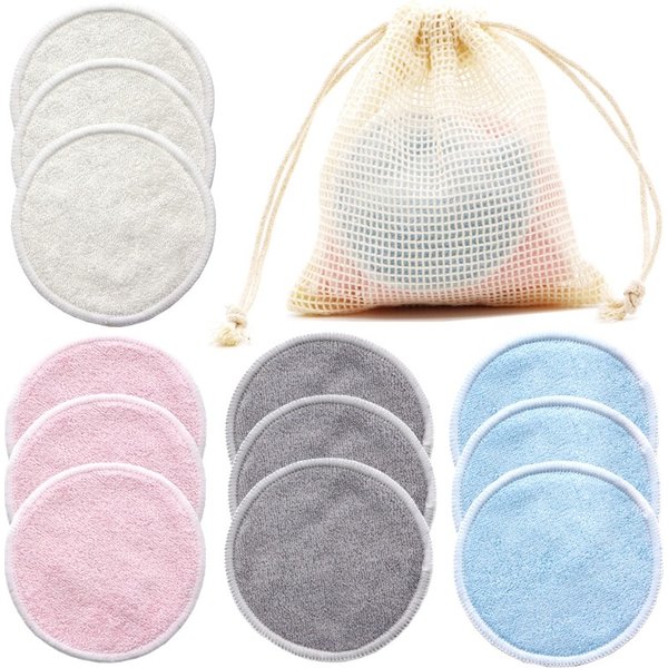 10 Stück wiederverwendbare Bambus-Make-up-Entferner-Pads, waschbare Runden, Reinigung, Gesichts-Baumwolle, Make-up-Entfernungspads, Werkzeug