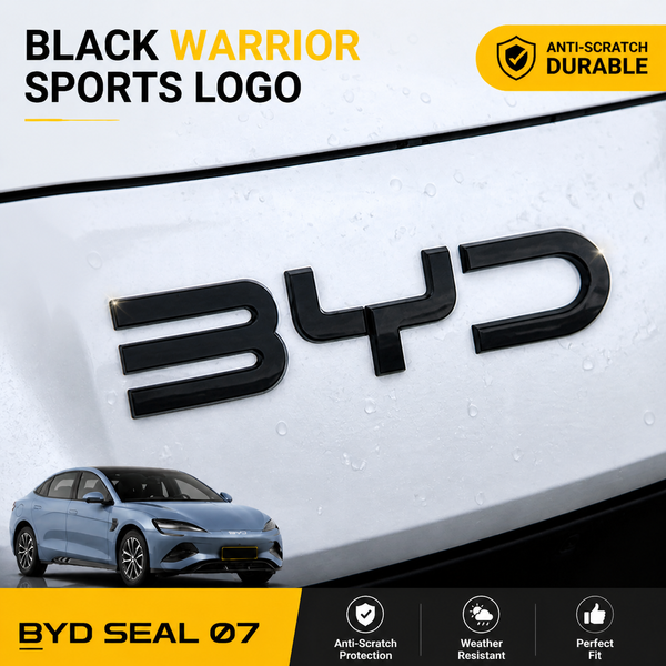 Für BYD SEAL 07 DMI/EV ABS Schwarz Spezial- & Limitierte Edition 3D Auto-Karosserie-Emblem Aufkleber Vorder- und Heckemblem Dekor Auto-Zubehör