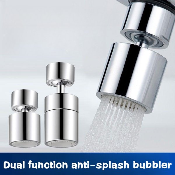 Doppelter Funktions-Anti-Spritzschutz-Bubbler, Küchenarmatur-Belüfter, 360-Grad-Schwenk-Wasserhahn-Diffusor, Badezimmer-Wasserfilter-Düsenmischer