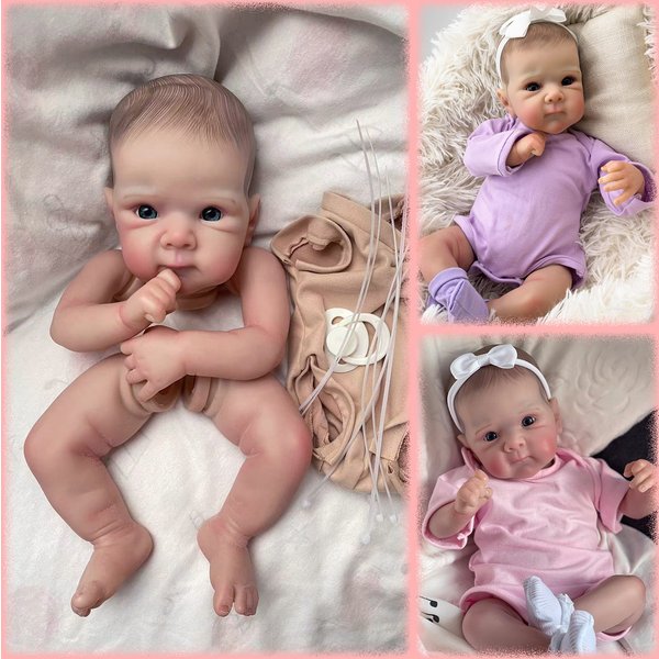 18 Zoll Bettie Reborn Puppen-Set mit Weicher, Lebensechter 3D-Haut, Mehrschichtiger Bemalung, Sichtbaren Venen und Handgezeichneten Haaren