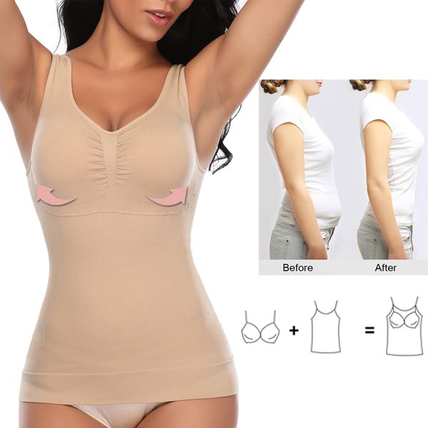Frauen Bauch-steuer Tank Tops Abnehmen Body Shaper Taille Trainer Korsett mit Gepolsterter Bh Shaperwear Kompression Leibchen Weste