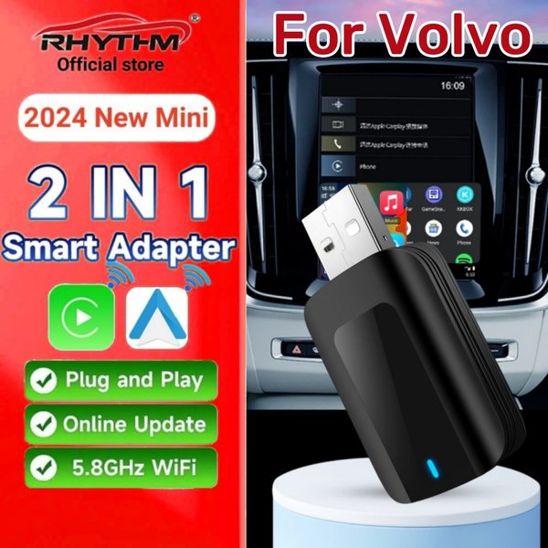 Kabelloser adapter oem-carplay android auto 2 in1 smart dongle play & plug für volvo xc90 s90 v90 xc60 s60 v60 xc40 c40 aufladen