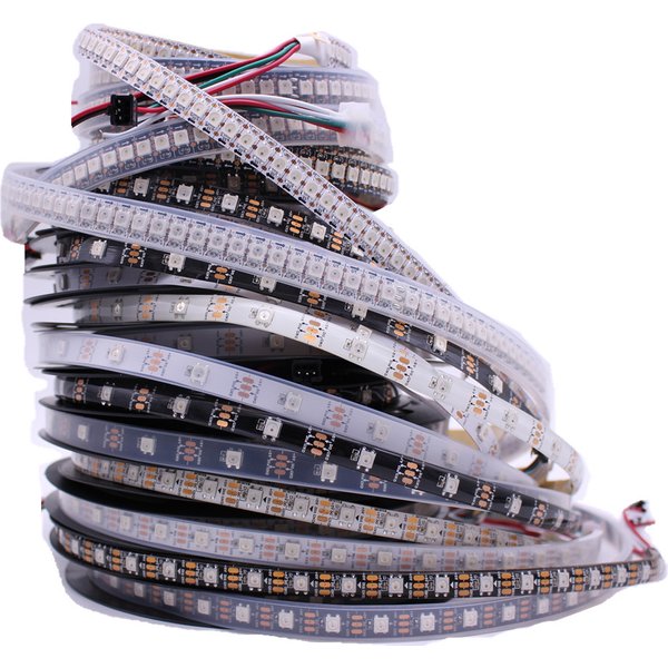 1m/5m WS2812B 30/60/144 Pixels/leds/M Smart Led Pixel strip,Black/White PCB, WS2812B/M ,IP30/IP65/IP67 DC5V