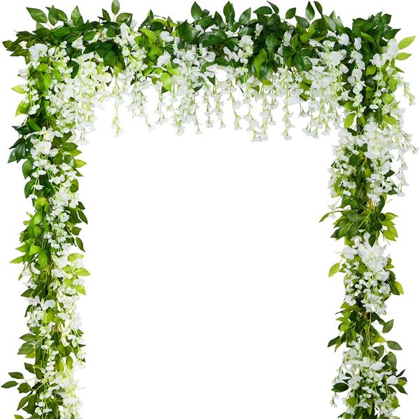 Feuille d'hortensia de vigne de 2 mètres, plantes décoratives de mariage, Arrangement mural, accessoires de décoration de salle de bains à domicile, fleurs artificielles