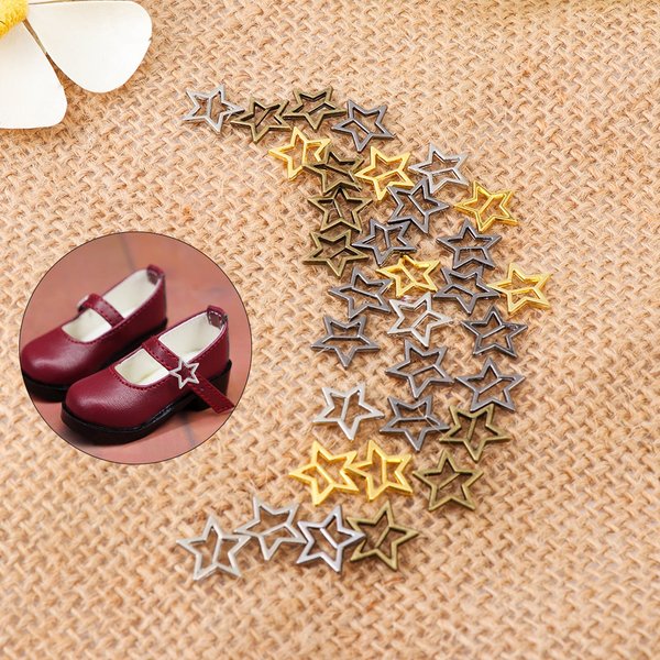 20 pièces plus récent 3.5mm Mini Ultra-petite étoile Tri-glisse ceinture boucle poupée sacs boucles bricolage poupée boutons chaussures accessoires