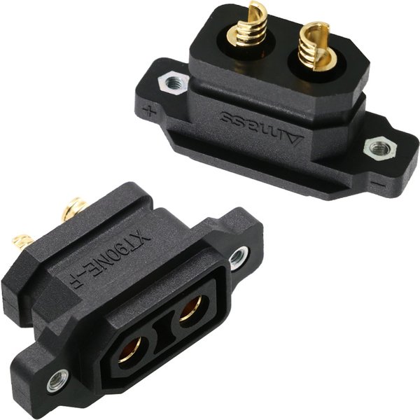 5 Stück Amass XT90NE-F Stecker XT90E Buchse vergoldet XT90 Stecker Gelb/Schwarz Stecker Stecker