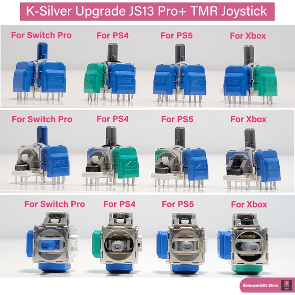 K-SILVER JS13 PRO+ TMR-Joystick für Switch Pro PS5 PS4 Xbox Series Xbox One Anti-Drift Elektromagnetischer 3D-Analog-TMR-ThumbStick