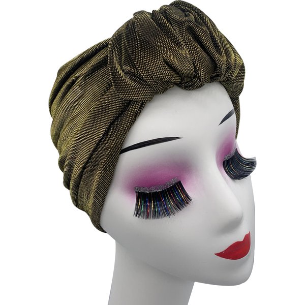 Bonnet turban en tissu pailleté pour femme