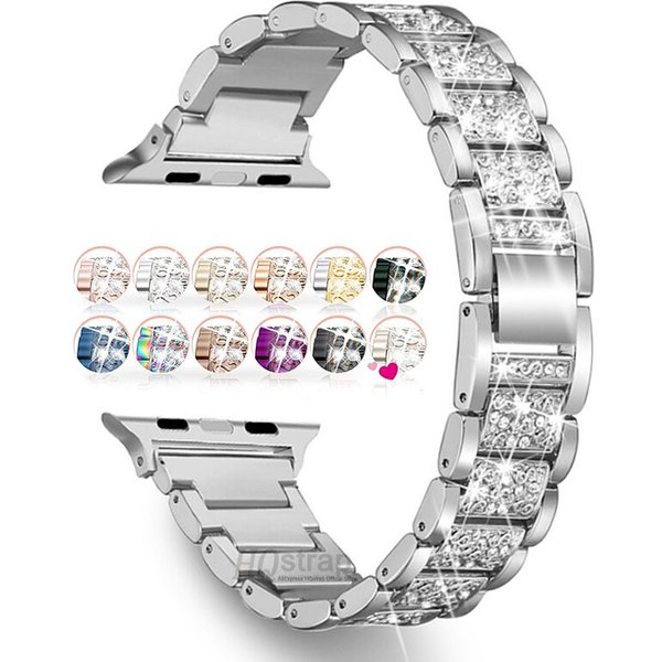 Diamant-Bling-Armband für Apple Watch 40mm 45 44 41 42 46 49 38mm Metall-Armband für Damen IWatch Serie 12 11 10 9 8 7 SE 6 5 4