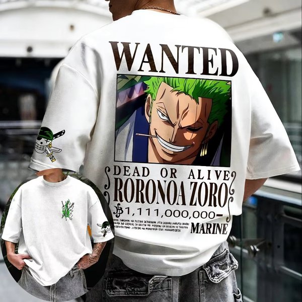 2026 Unisex Baumwoll-T-Shirt ONE PIECE Roronoa Zoro Sommer Neuheit Harajuku Anime Bedruckt Locker Sitzend Eltern-Kind Kurzarm-Oberteil
