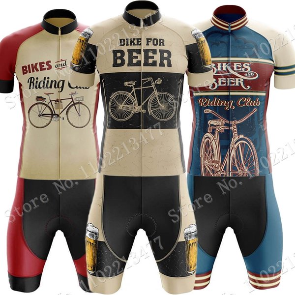 Rétro Beer Riding Club Vintage 2026 maillot de cyclisme ensemble rouge bleu vêtements été vélo de route chemises costume vélo cuissard vttRopa