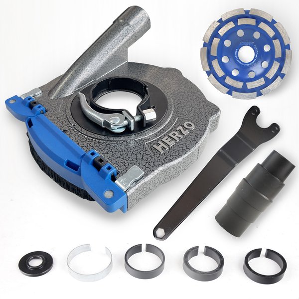 HERZ0 5-Zoll-Staubschutz aus Aluminium mit Diamantschleifbecher und Winkelschleifer