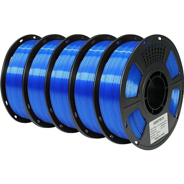 GEEETECH 5Kg 3D Silk PLA Filament 1.75mm High Gloss Surface Neat Wrapped Dimensional Accuracy /-0.02mm Vacuum Packaging