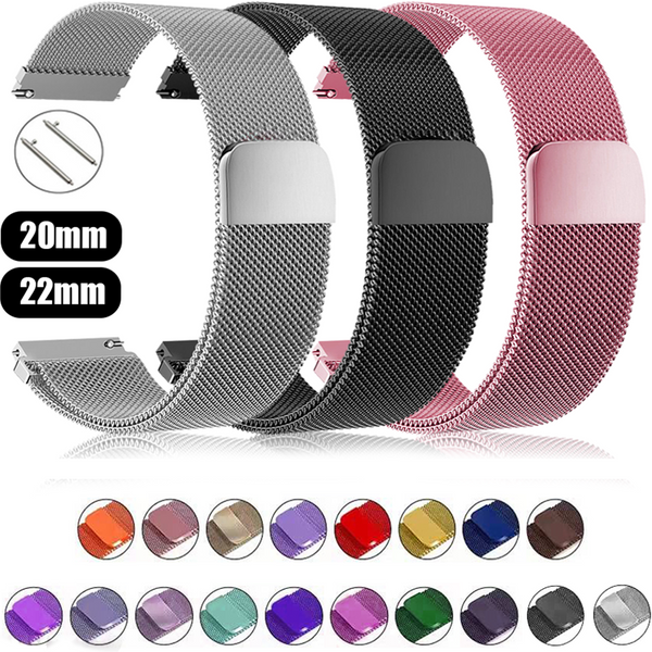 Bracelet en boucle milanaise pour Garmin Vivoactive 5 265 Denver SW360 DW, bracelet de remplacement 20mm 22mm, bracelet de montre Amazfit MOTO universel