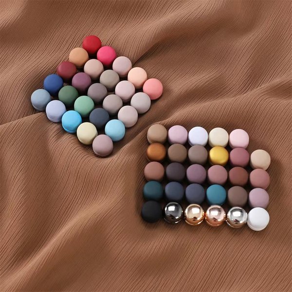 Épingles à foulard Hijab à aimant rond pour femmes musulmanes, épingles unies pour dames, accessoires décorés, savoir à la mode, chaud, 2 paires par sac